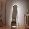EMKE FreeStanding Floor Mirror Arched Dressing Mirror With Dimming & 3 Color Full Length Mirror With Led Lights 147x45cm White 2 EMKE FreeStanding Floor Mirror Arched Dressing Mirror With Dimming & 3 Color Full Length Mirror With Led Lights 147x45cm White -Home Improvement Store 92199329 1
