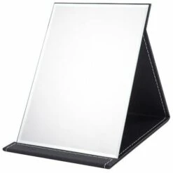 HD Collapsible Portable Cosmetic Mirror For Students And Dorms - Black And Waterproof - Medium