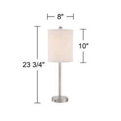 360 Lighting Trotter Modern Table Lamps 23 3/4" High Set Of 2 Brushed Nickel With USB And AC Power Outlet In Base White Fabric Cylinder For Home Desk 17 360 Lighting Trotter Modern Table Lamps 23 3/4" High Set Of 2 Brushed Nickel With USB And AC Power Outlet In Base White Fabric Cylinder For Home Desk -Home Improvement Store GUEST 008a3109 94ac 4536 a8fc e2bc3ee2aed9