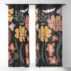 Miho TROPICAL Floral Night Single Panel Sheer Window Curtain - Deny Designs