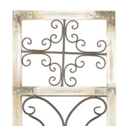 Wood Scroll Distressed Door Inspired Ornamental Wall Decor With Metal Wire Details Gray - Olivia & May -Home Improvement Store GUEST 025ef5d3 7c06 4e2e 9bd0 33ea34b05d3d