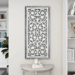 Mango Wood Floral Handmade Intricately Carved Arabesque Wall Decor - Olivia & May -Home Improvement Store GUEST 02a895c3 3a3d 4ea4 ae35 5976d7035ea5