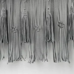 40"x30" Boho Macrame Tassel Cotton Window Valance Gray - Lush Décor -Home Improvement Store GUEST 049a6d7f 2483 4283 842e 8fc60a53c2f9
