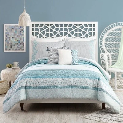 16"x16" Bonnie Throw Pillow Aqua/Blue/White - Jessica Simpson 3 16"x16" Bonnie Throw Pillow Aqua/Blue/White - Jessica Simpson