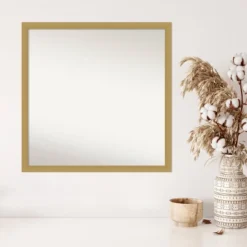 28" X 28" Non-Beveled Grace Brushed Gold Narrow Wall Mirror - Amanti Art 13 28" X 28" Non-Beveled Grace Brushed Gold Narrow Wall Mirror - Amanti Art -Home Improvement Store GUEST 0776483e 319b 4518 80f9 a297659605cf