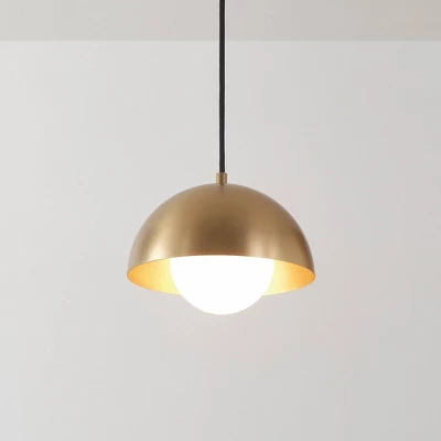Amelia 1-Light Matte Brass Plug-In Pendant Lighting With Frosted Glass Shade - Globe Electric 6 Amelia 1-Light Matte Brass Plug-In Pendant Lighting With Frosted Glass Shade - Globe Electric - Image 4