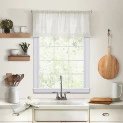 Cameron Linen Rod Pocket Kitchen Window Valance - 60" X 15" - Elrene Home Fashions -Home Improvement Store GUEST 0bef5a27 7ec8 4da2 920b 3fd6caf5f763