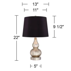 360 Lighting Castine Modern Accent Table Lamps 22" High Set Of 2 Mercury Glass With USB Charging Port Black Faux Silk Shade For Bedroom Bedside Desk -Home Improvement Store GUEST 0cbd3f6b dd66 4ef8 a42c e08a423ae45a