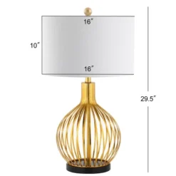 29.5" Metal Baird Table Lamp (Includes LED Light Bulb) Gold - JONATHAN Y -Home Improvement Store GUEST 0e150258 2b3a 4a03 a728 85e52b84799a