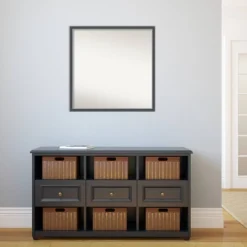 28" X 28" Non-Beveled Eva Black Silver Thin Wall Mirror - Amanti Art -Home Improvement Store GUEST 112ba714 ad7b 4b89 8a33 5b5453329cf4