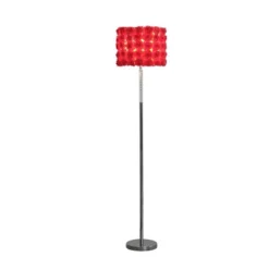 63" Pink Roses In Bloom Acrylic Metal Floor Lamp - Ore International