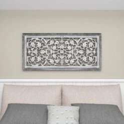Mango Wood Floral Handmade Intricately Carved Arabesque Wall Decor - Olivia & May -Home Improvement Store GUEST 13d975c0 f877 4322 af0f 1a440ce2c724