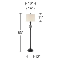 Franklin Iron Works Annie Rustic Floor Lamp Standing 63" Tall Bronze Iron Scroll Cream Hardback Drum Shade For Living Room Bedroom Office House Home -Home Improvement Store GUEST 154e885f c1eb 4ab6 a4df 6c4d8a784229