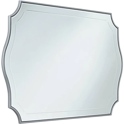 Noble Park Arch Rectangular Vanity Wall Mirror Modern Beveled Edge Shiny Silver Leaf Frame 26" Wide For Bathroom Bedroom Living Family Room Home House 8 Noble Park Arch Rectangular Vanity Wall Mirror Modern Beveled Edge Shiny Silver Leaf Frame 26" Wide For Bathroom Bedroom Living Family Room Home House - Image 6