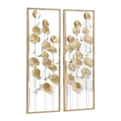 Metal Leaf Tall CutOut Wall Decor With Gold Frame Set Of 2 Gold - Olivia & May 21 Metal Leaf Tall CutOut Wall Decor With Gold Frame Set Of 2 Gold - Olivia & May -Home Improvement Store GUEST 1970a4cc 6258 43c3 bb2f 3be7227f9066