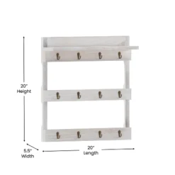 Merrick Lane Steeley Wooden Wall Mount Mug Rack Organizer With Upper Storage Shelf And Metal Hanging Hooks With No Assembly Required 19 Merrick Lane Steeley Wooden Wall Mount Mug Rack Organizer With Upper Storage Shelf And Metal Hanging Hooks With No Assembly Required -Home Improvement Store GUEST 19dcae87 bac1 425b ba64 312bef461ac9
