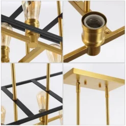 35" 8-Light Liane Farmhouse Industrial Iron Linear LED Pendant Black/Brass Gold - JONATHAN Y 20 35" 8-Light Liane Farmhouse Industrial Iron Linear LED Pendant Black/Brass Gold - JONATHAN Y -Home Improvement Store GUEST 1c5eeff6 cc6d 4117 8e4b 35a867c2959d