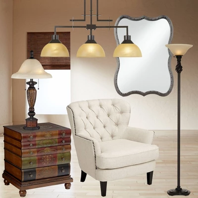 Regency Hill Traditional Torchiere Floor Lamp 70" Tall Hand Applied Black Bronze Swirl Font Amber Glass Shade For Living Room Uplight 10 Regency Hill Traditional Torchiere Floor Lamp 70" Tall Hand Applied Black Bronze Swirl Font Amber Glass Shade For Living Room Uplight - Image 8