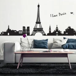 Unique Bargains Self Adhesive Buildings Eifel Tower Sticker Deca PVC Wall Mural 24" X 35" Black 1 Pc -Home Improvement Store GUEST 1e844687 96a7 4392 84ca 5fe49db4f90b