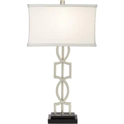 360 Lighting Evan Modern Table Lamps 28 1/2" Tall Set Of 2 Brushed Nickel With USB Charging Port White Rectangular Shade For Bedroom Living Room House -Home Improvement Store GUEST 1fc20b88 5ada 4baa a13e 2b3cf2157da7