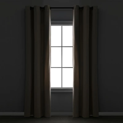 Home Boutique Insulated Grommet Blackout Linen Window Curtain Panel Dark Linen Single 38X84 4 Home Boutique Insulated Grommet Blackout Linen Window Curtain Panel Dark Linen Single 38X84 - Image 2