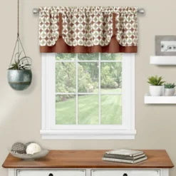 Kate Aurora Modern Geometric Button Tuck Rod Pocket Window Valance -Home Improvement Store GUEST 27ac7b88 37c0 441c a37b 5819733e96b8
