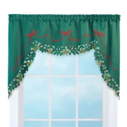 Collections Etc Holly Border Curtain Swag Holiday Valance -Home Improvement Store GUEST 28b73326 3434 48d7 af59 2c48b6709f67