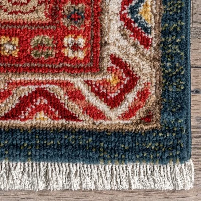 NuLOOM Qiana Emblem Fringe Area Rug 6 NuLOOM Qiana Emblem Fringe Area Rug - Image 4