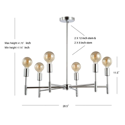 17.75" Adjustable Height Metal Turing Pendant (Includes Energy Efficient Light Bulb) Chrome - JONATHAN Y 5 17.75" Adjustable Height Metal Turing Pendant (Includes Energy Efficient Light Bulb) Chrome - JONATHAN Y - Image 3
