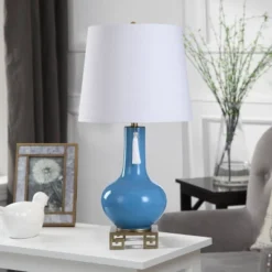 Dann Foley Lifestyle Glass/Metal Table Lamp Blue - StyleCraft