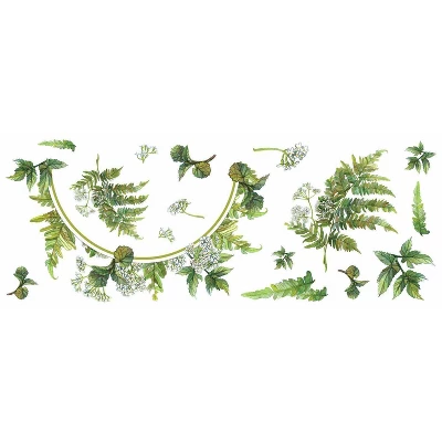 Fern Peel And Stick Decal With Circle Mirror - RoomMates 5 Fern Peel And Stick Decal With Circle Mirror - RoomMates - Image 3