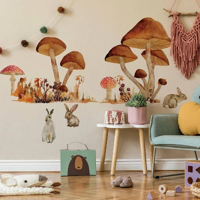 Mushroom Giant Peel And Stick Wall Decal - RoomMates 3 Mushroom Giant Peel And Stick Wall Decal - RoomMates