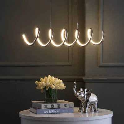 31" LED Dimmable Adjustable Metal Linear Pendant Chrome - Jonathan Y 4 31" LED Dimmable Adjustable Metal Linear Pendant Chrome - Jonathan Y - Image 2