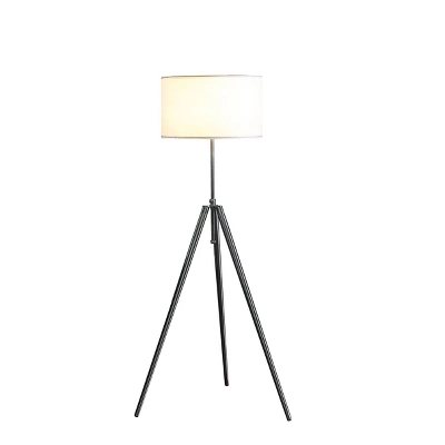 64" X 47" Mid-Century Adjustable Tripod Metal Floor Lamp Chrome/Silver - Ore International 4 64" X 47" Mid-Century Adjustable Tripod Metal Floor Lamp Chrome/Silver - Ore International - Image 2