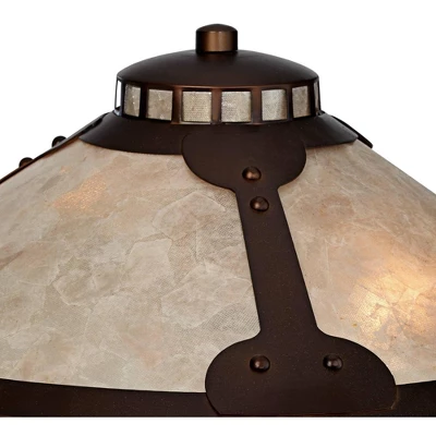 Franklin Iron Works Samuel Industrial Desk Lamp 20" High Rubbed Bronze With USB Charging Port Natural Mica Shade For Bedroom Living Room Bedside Desk 8 Franklin Iron Works Samuel Industrial Desk Lamp 20" High Rubbed Bronze With USB Charging Port Natural Mica Shade For Bedroom Living Room Bedside Desk - Image 6