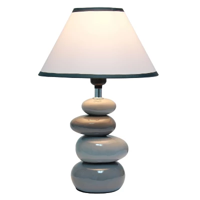 14.7" Contemporary Ceramic Stacking Stones Table Desk Lamp Gray - Creekwood Home 3 14.7" Contemporary Ceramic Stacking Stones Table Desk Lamp Gray - Creekwood Home