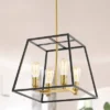 15" 4-Light Lloyd Farmhouse Industrial Iron LED Pendant Black/Brass Gold - JONATHAN Y -Home Improvement Store GUEST 33afd326 ec94 4999 bccf 1b554fbd06b7