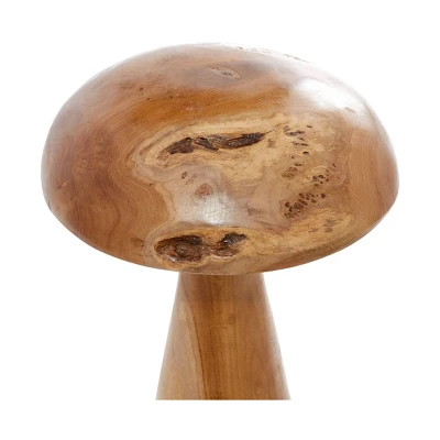 Set Of 3 Teak Wood Mushroom Handmade Live Edge Sculpture With Natural Smooth Finish Brown - Olivia & May 9 Set Of 3 Teak Wood Mushroom Handmade Live Edge Sculpture With Natural Smooth Finish Brown - Olivia & May - Image 7