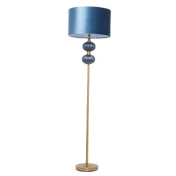 Fabric Floor Lamp With Drum Shade Blue - Olivia & May -Home Improvement Store GUEST 34c9b419 0afb 41b6 8c4f 632f9f6577b6