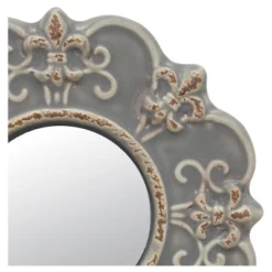 8" Ceramic Wall Mirror With Decorative Details Matte Gray - Stonebriar Collection 8 8" Ceramic Wall Mirror With Decorative Details Matte Gray - Stonebriar Collection -Home Improvement Store GUEST 368bec89 2d96 4bd1 9d03 2c4fa3c5637c