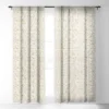 Ninola Design Winter Stars Holiday Gold Single Panel Sheer Window Curtain - Deny Designs