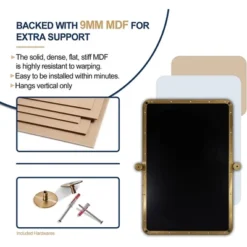 ANDY STAR 38 Inch Tall By 25 Inch Wide Rectangular Tilting Modern Floating Vanity Mirror With Rounded Edges And Adjustable Wall Mounts, Brushed Gold 7 ANDY STAR 38 Inch Tall By 25 Inch Wide Rectangular Tilting Modern Floating Vanity Mirror With Rounded Edges And Adjustable Wall Mounts, Brushed Gold -Home Improvement Store GUEST 3870f398 16f4 43a3 8de5 0362dc97466d