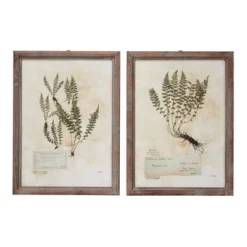 Farmhouse Wood Leaf Framed Wall Art With Brown Frame Set Of 2 Light Brown - Olivia & May -Home Improvement Store GUEST 39cca9eb b80b 49f3 a888 b9195578a9cf
