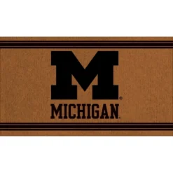 Evergreen University Of Michigan Logo Turf Mat, Brown- 28 X 16 Inches Indoor Outdoor Doormat