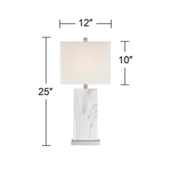 360 Lighting Connie Modern Table Lamps 25" High Set Of 2 White Faux Marble With USB Charging Ports Rectangular Shade For Living Room Office Desk House 13 360 Lighting Connie Modern Table Lamps 25" High Set Of 2 White Faux Marble With USB Charging Ports Rectangular Shade For Living Room Office Desk House -Home Improvement Store GUEST 3aab8701 e7c7 4321 8a0c 7bff12f87158