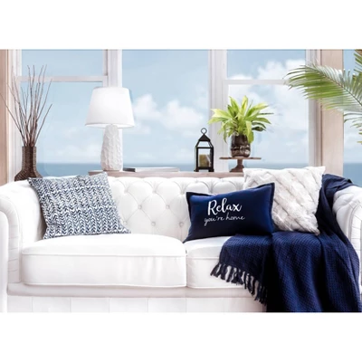 20"x20" Oversize Yani Family-Friendly Square Throw Pillow Cover Navy - Lush Décor 6 20"x20" Oversize Yani Family-Friendly Square Throw Pillow Cover Navy - Lush Décor - Image 4