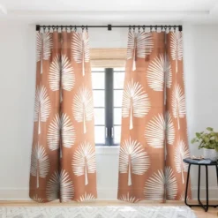 CoastL Studio Wide Palm Terra Cotta Single Panel Sheer Window Curtain - Deny Designs -Home Improvement Store GUEST 3c624566 853b 49d6 88ea 0b9dee0230e0