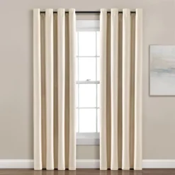 Home Boutique Insulated Grommet 100% Blackout Faux Silk Window Curtain Panel Wheat Single 52X84