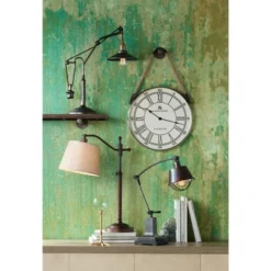 Regency Hill Downbridge Style Desk Table Lamp Adjustable Height 30.5" Tall Bronze Metal Tan Linen Look Shade For Living Room Bedroom Office -Home Improvement Store GUEST 3dc90a57 760d 4ead 8f68 027c89136465