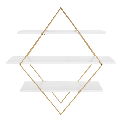 30.5" X 31.75" Daxton Wood And Metal Wall Shelf White - Kate & Laurel All Things Decor 3 30.5" X 31.75" Daxton Wood And Metal Wall Shelf White - Kate & Laurel All Things Decor